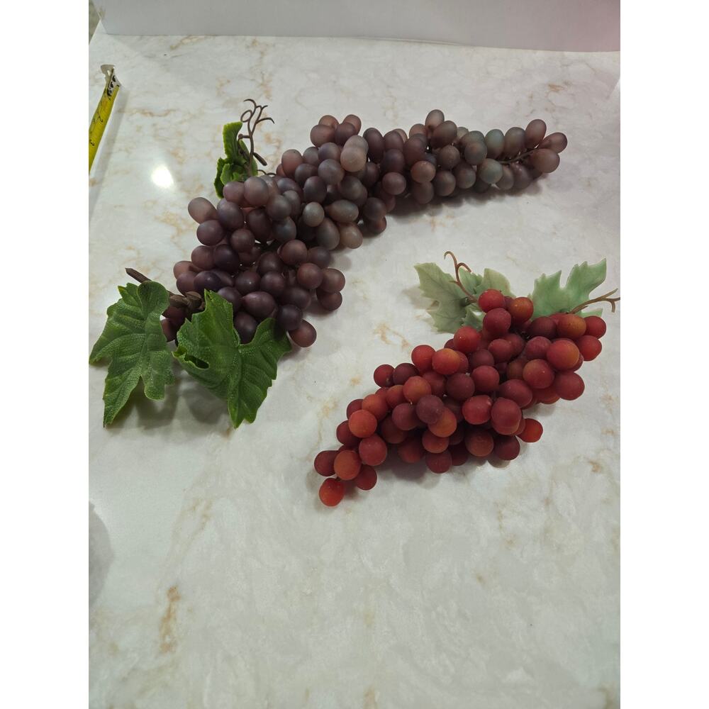 2 Clusters Artificial Grapes Faux MCM Vintage Home Decor Decoration Fruit
